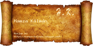 Hamza Kálmán névjegykártya